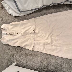 Elegant Cream Button-Up vest and skirt set